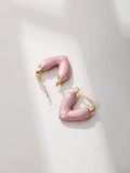 1pair Heart Shape Ear Studs SD Pink