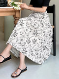 DAZY Floral Print Pleated Skirt