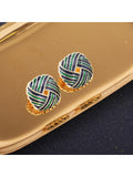 Color Block Geometric Stud Earrings SD