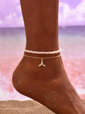 2pcs/set Fish Tail Charm Anklet