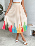 Colorblock Pleated Skirt