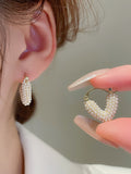 1pair Heart Shaped Pearl Stud Earrings SD