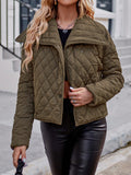 SHEIN Frenchy Solid Zip Up Quilted Coat SD