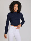 Keagan Mock Neck Crop Tee SD