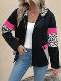 SHEIN LUNE Leopard Print Colorblock Regular Jacket SD